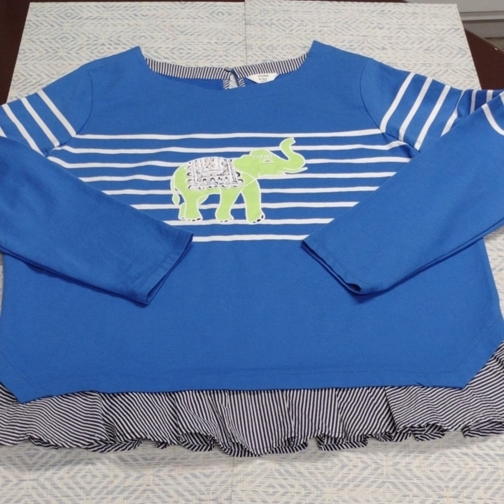 NEW Crown & Ivy Women's Blue and White Striped  with Elephant - Picture 6 of 16
